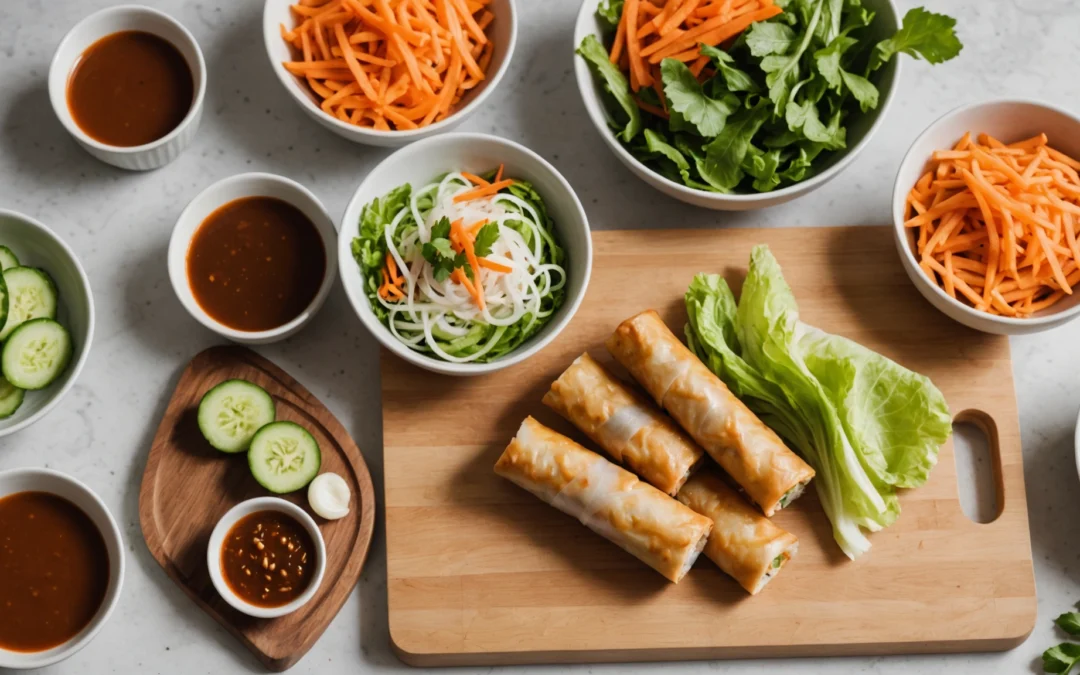 Délices santé : roulez pour la sauce cacahuète des rouleaux de printemps !